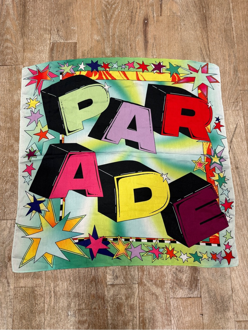 Parade Colorful Pop Art Satin Scarf - Multi Color Party Design